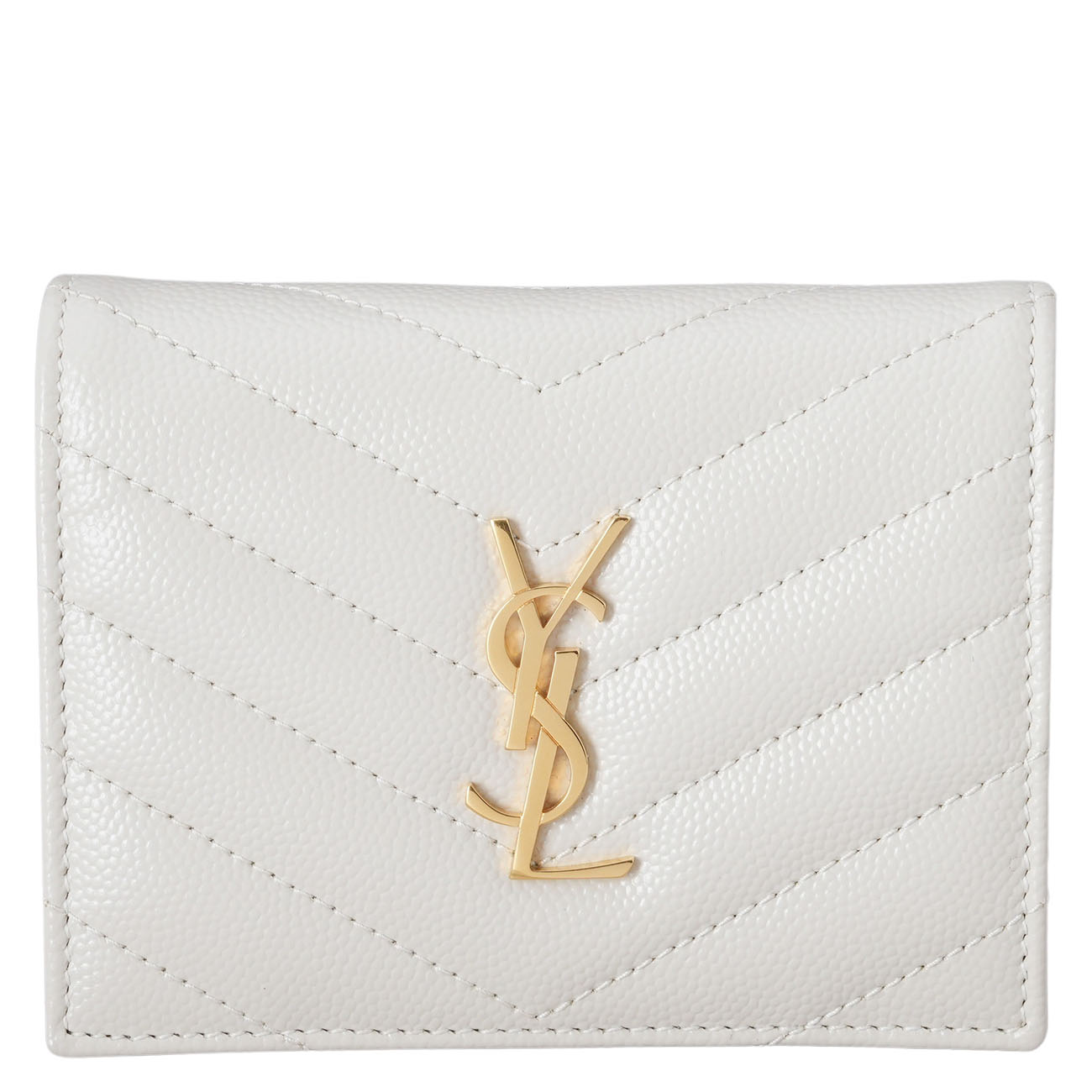 YVES SAINT LAURENT(USED)생로랑 668290 모노그램 쉐브론 반지갑